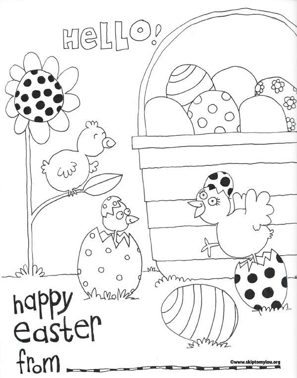 Easter Chicks Coloring Page