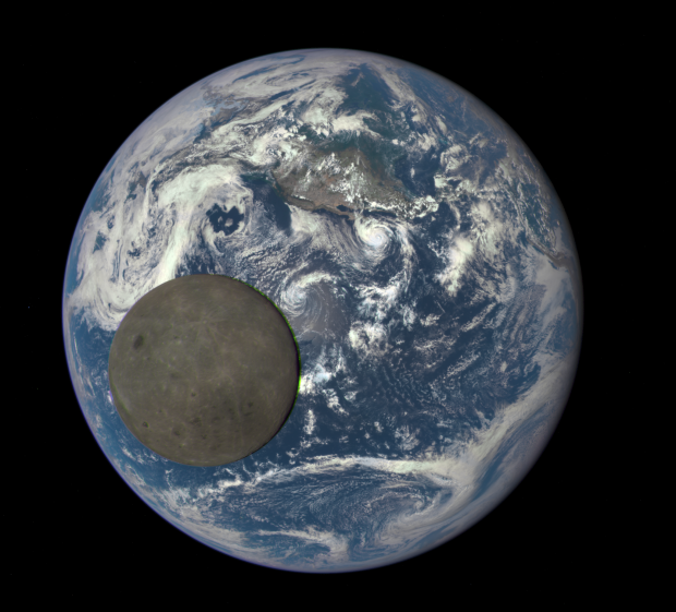 Moon and Earth