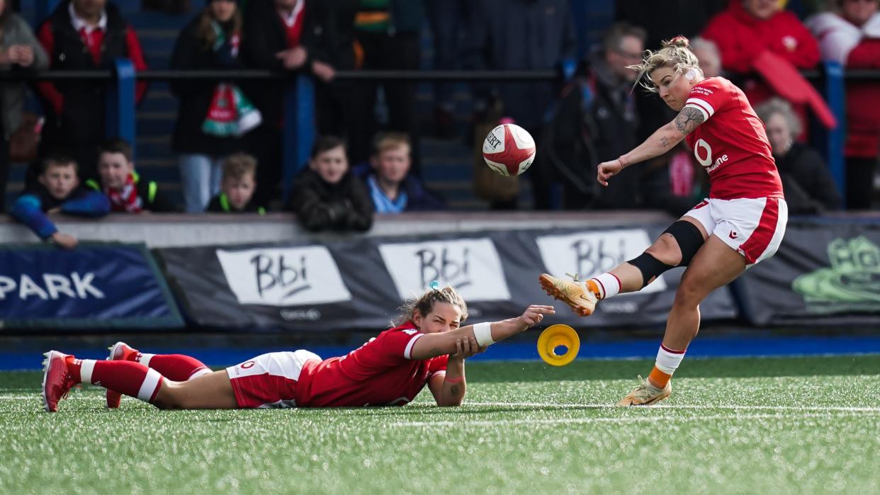 Keira Bevan, right, will reach 50 caps for Wales in Edinburgh this weekend