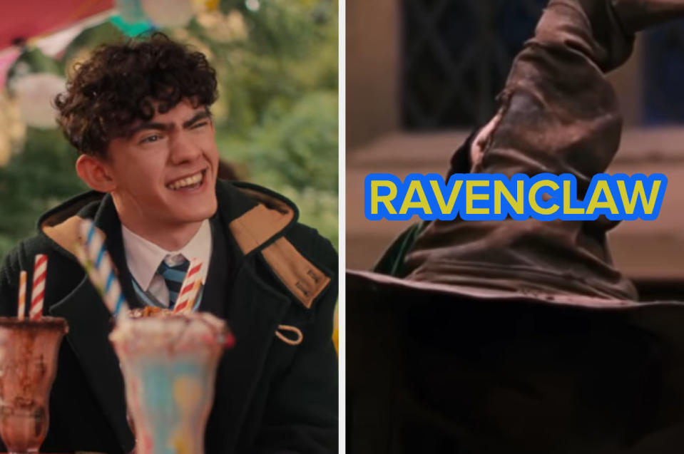 Charlie from "Heartstopper," and the sorting hat from "Harry Potter."