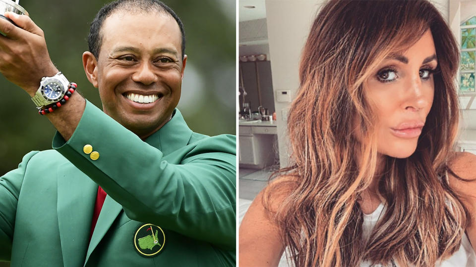 Tiger Woods's former mistress Rachel Uchitel has opened up about her role in the golfer's infamous sex scandal in an upcoming two-part documentary about him. Pictures: Getty Images/Instagram