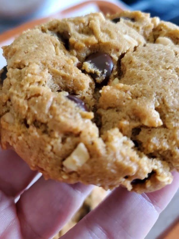 <p>Nettie Moore</p><p>It is hard to believe these addicting cookies have no flour and require only 5 simple ingredients!</p><p><strong>Get the recipe: <a href="https://parade.com/1055877/nettiemoore/tiktok-5-ingredient-peanut-butter-chocolate-chip-cookies-recipe/" rel="nofollow noopener" target="_blank" data-ylk="slk:Peanut Butter Chocolate Chip Cookies;elm:context_link;itc:0;sec:content-canvas" class="link rapid-noclick-resp">Peanut Butter Chocolate Chip Cookies</a></strong></p>