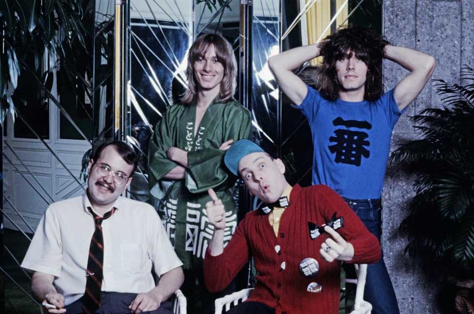 Cheap Trick group shot at a hotel, Tokyo, April 1978