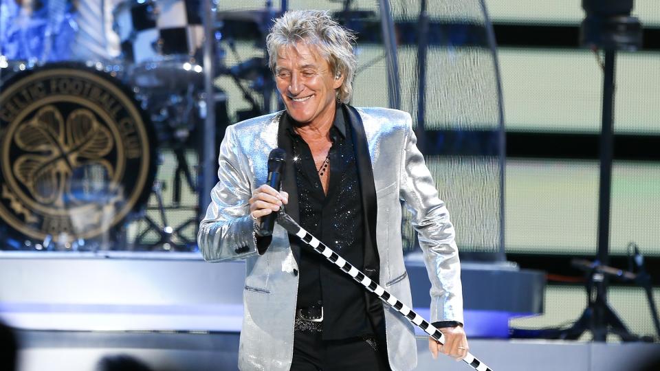 WANTAGH, NY-JUL 18: Singer Rod Stewart performs in concert at Jones Beach Theater on July 18, 2017 in Wantagh, New York.
