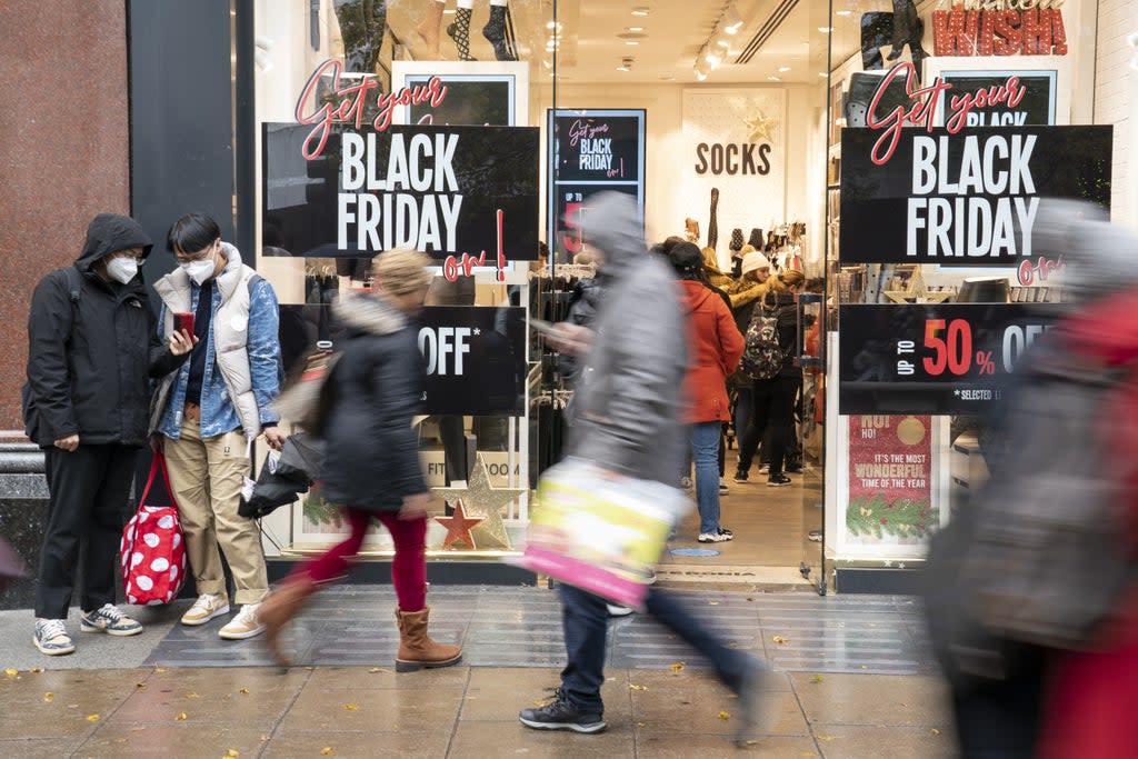 Shoppers on Oxford Street in London, on Black Friday (Dominic Lipinski/PA) (PA Wire)
