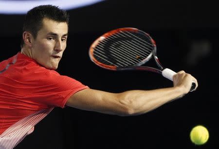 File photo of Australia's Bernard Tomic during his third round match against compatriot John Millman at the Australian Open tennis tournament at Melbourne Park, Australia, January 24, 2016. REUTERS/Brandon Malone