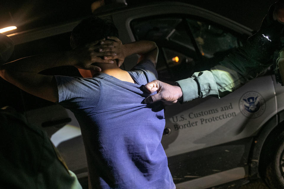 U.S. Border Patrol agents detain a 16-year-old undocumented immigrant minor from Mexico on September 10, 2019 in Mission, Texas. / Credit: / Getty Images