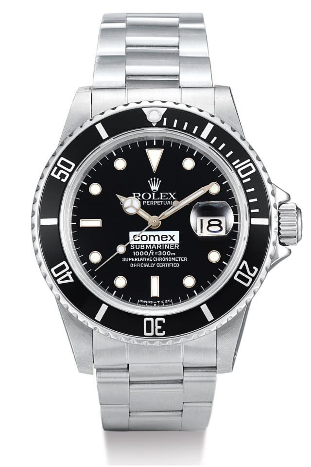 The Rolex Submariner bearing the logo of the French-diving company COMEX that Mayer praised in his first Hodinkee "Talking Watches" video.