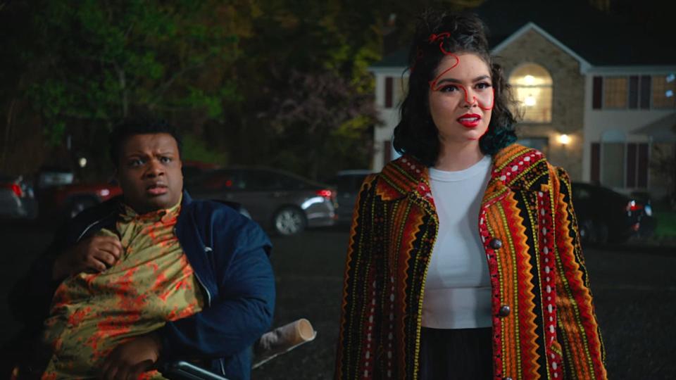 Jaquel Spivey as Damian and Auli'i Cravalho as Janis in the 2024 version of "Mean Girls."