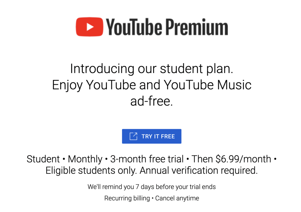 YouTube Premium ad