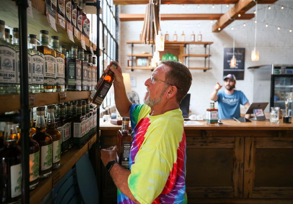 Richard Sheeley takes a pick of bourbon while at Bluegrass Distillers after a tour and tasting.