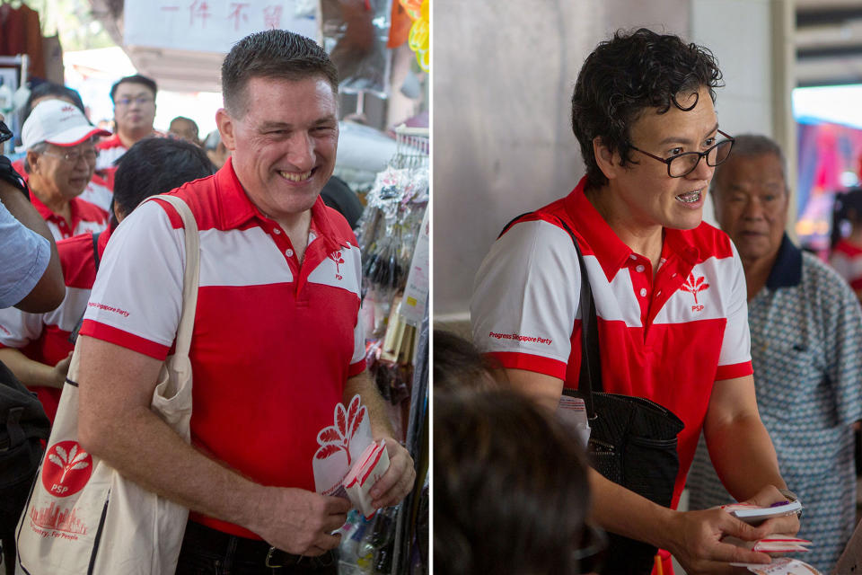 Progress Singapore Party members Brad Bowyer (left) and Nadine Yap. (PHOTOS: Dhany Osman / Yahoo News Singapore)