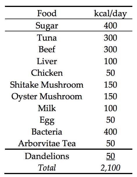 nuclear winter diet