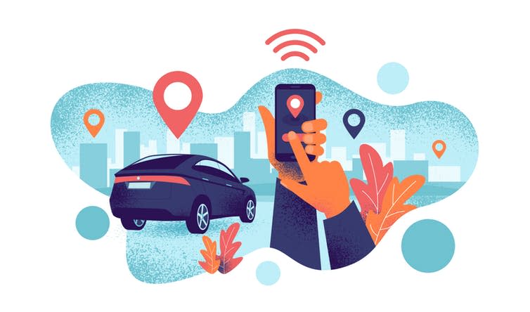 <span class="caption">Pooling resources.</span> <span class="attribution"><a class="link " href="https://www.shutterstock.com/image-vector/autonomous-wireless-remote-connected-car-sharing-1421292086?src=0a6d1fff-e98f-435a-b20a-c212a908f828-4-79" rel="nofollow noopener" target="_blank" data-ylk="slk:Petovarga/Shutterstock.;elm:context_link;itc:0;sec:content-canvas">Petovarga/Shutterstock.</a></span>