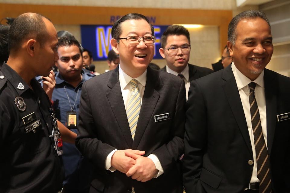 Finance Minister Lim Guan Eng speaks to the media after the 2020 Budget Consultation Council meeting at the Finance Ministry in Putrajaya June 27, 2019. — Picture by Choo Choy May