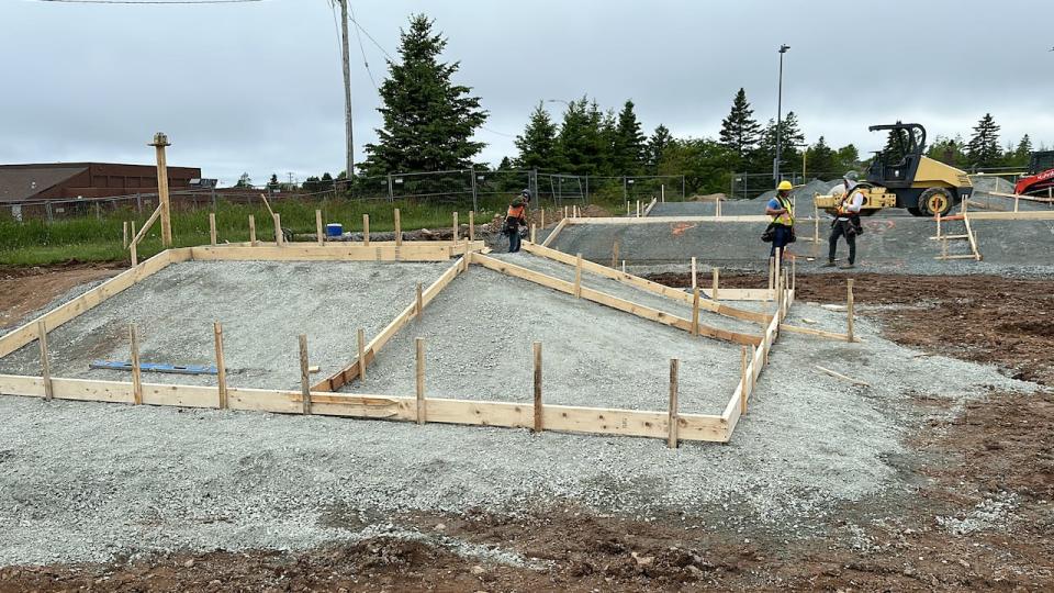 Some of the forms for the concrete park are being built for the skate park, which is expected to be finished by the end of August.