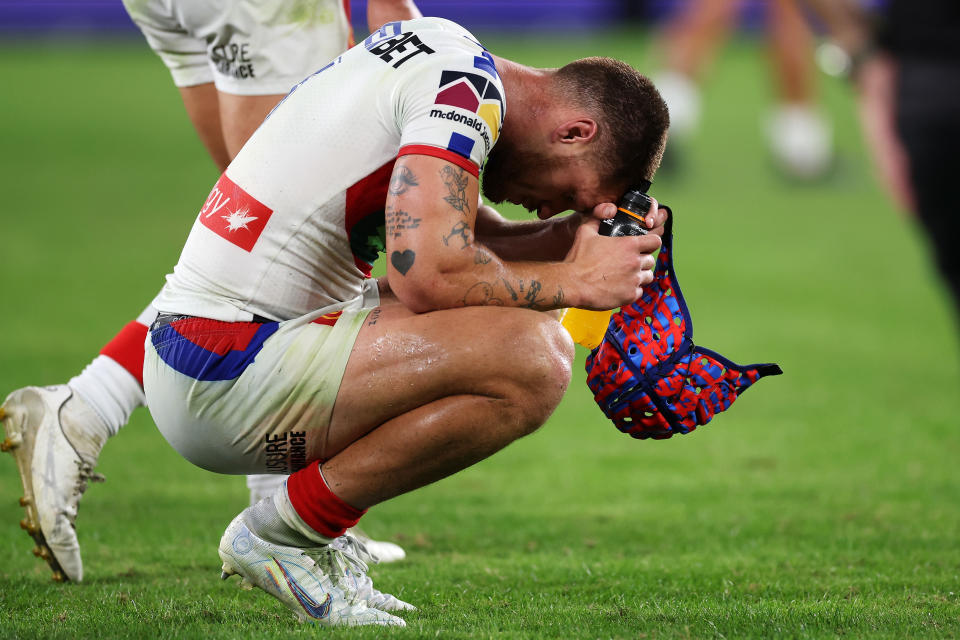 Kalyn Ponga, pictured here after Newcastle's loss to the Eels.