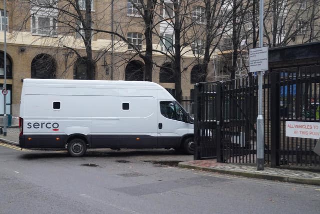 A prison van arrives at Southwark Crown Court, where serving Metropolitan Police officer David Carrick has admitted 49 offences, including 24 counts of rape, after carrying out sex attacks on a dozen women over an 18-year period