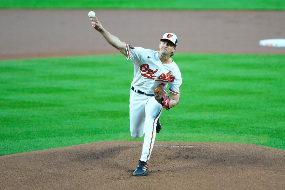 Baltimore Orioles starting pitcher Dean Kremer struck out eight and allowed just two hits in 5 1/3 againt the Boston Red Sox on Thursday night.