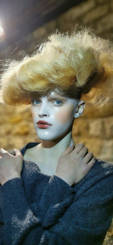 McGrath uses an airbrush to finish the look giving a glass perception. Courtesy Pat McGrath