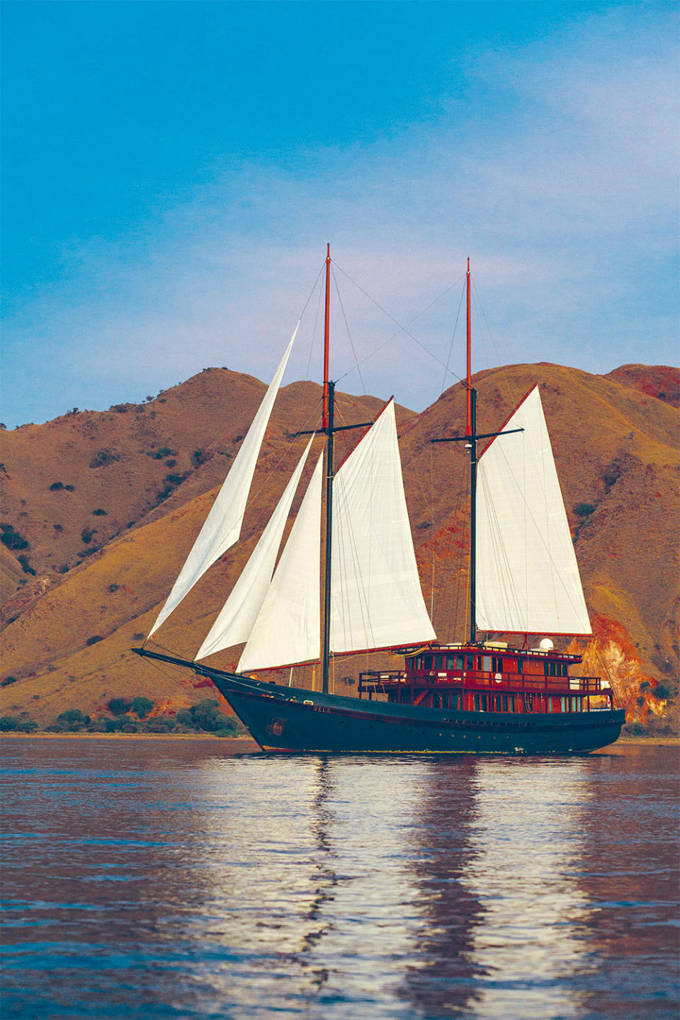 Vela, a traditional Indonesia phinisi yacht.