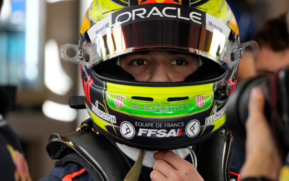 Reserve Red Bull driver Isack Hadjar prepares for the first practice ahead of the Abu Dhabi Formula One Grand Prix at the Yas Marina Circuit, Abu Dhabi, UAE, Friday, Nov. 24