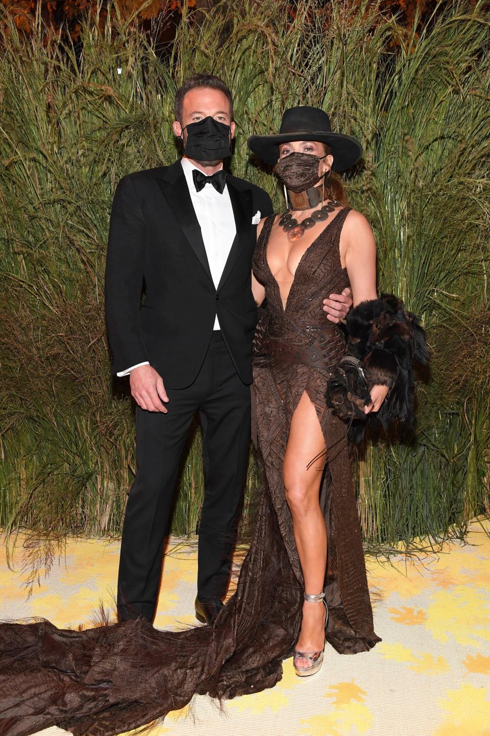 Ben Affleck and Jennifer Lopez attend the The 2021 Met Gala Celebrating In America: A Lexicon Of Fashion at Metropolitan Museum of Art.