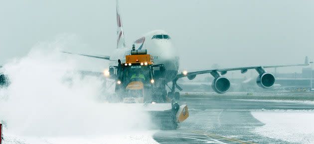 Snow has caused chaos throughout Europe, with Heathrow airport one of the hardest hit. Photo: AAP