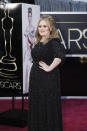 <p>Adele was extremely tight-lipped about her pregnancy in 2012, managing to keep her baby news a secret until she was seven months along. How did she do it? By sneaking into awards ceremonies and wearing loose-fitting dresses. Genius.<br><i>[Photo: Getty]</i> </p>