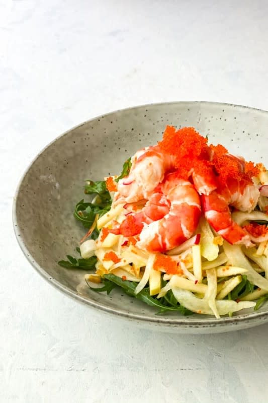 <p>The Devil Wears Salad</p><p>The citrus yuzu jam creates a delicate aromatic dressing that provides a perfect counterpoint to the crunchy shaved fennel and apple Salad. Topped with fresh succulent prawns and salty tobiko, this is an exquisite salad!</p><p><strong>Get the recipe: <a href="https://thedevilwearssalad.com/yuzu-jam/" rel="nofollow noopener" target="_blank" data-ylk="slk:Prawn and Fennel Salad with Yuzu Jam Dressing;elm:context_link;itc:0;sec:content-canvas" class="link "><em>Prawn and Fennel Salad with Yuzu Jam Dressing</em></a></strong></p>