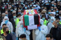 Funeral of former pro-Palestinian militant Anis Naccache, in Beirut suburbs