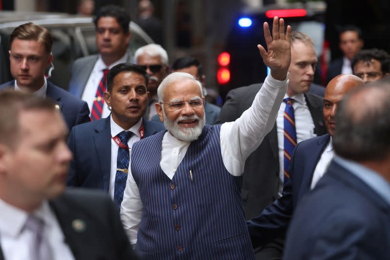 Indian Prime Minister Narendra Modi arrives in New York