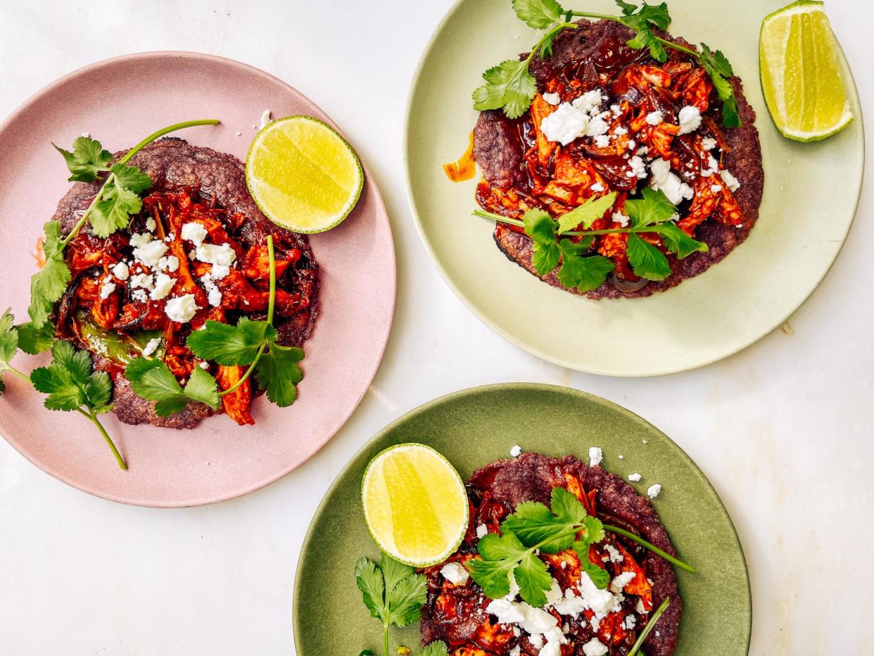 <span>Tom Hunt’s leftover chicken tinga tostada.</span><span>Photograph: Tom Hunt/The Guardian</span>