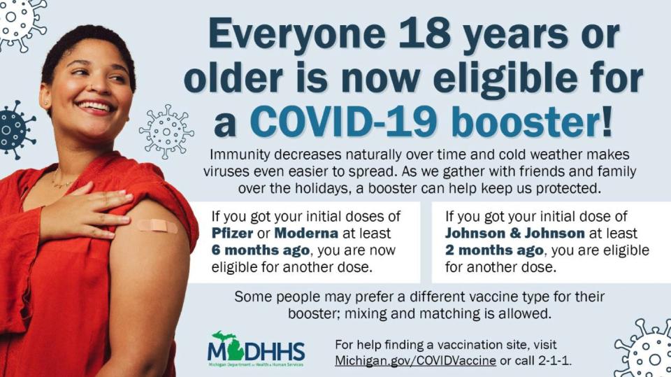 COVID-19 vaccine booster shots are now available in Michigan to anyone 18 and older.