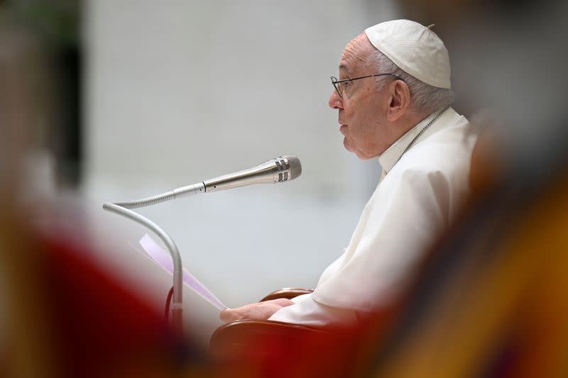 FILE PHOTO: Pope Francis holds weekly general audience at the Vatican