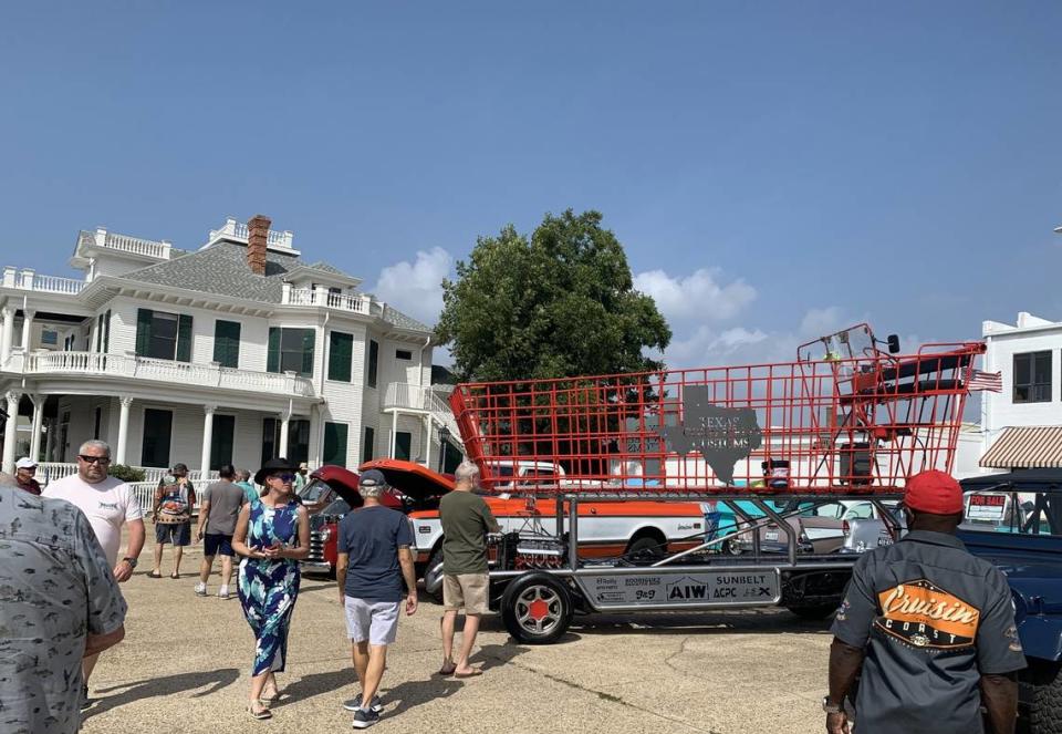 A giant shopping cart is Cruisin’ The Coast this week. It is motorized and street legal and it drew a crowd of admirers at the block party in downtown Biloxi on Wednesday..