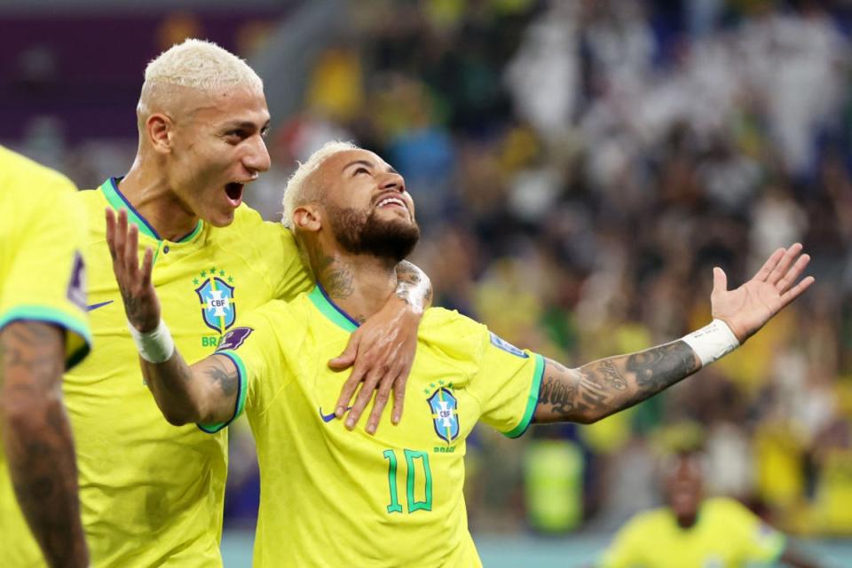 Neymar after scoring the second goal of the match (Getty Images)