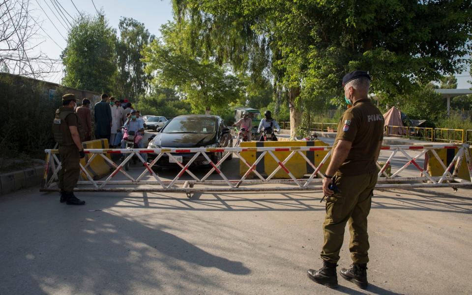 File image of Pakistani police on patrol at a checkpoint - Sayina Bashir/Saiyna Bashir