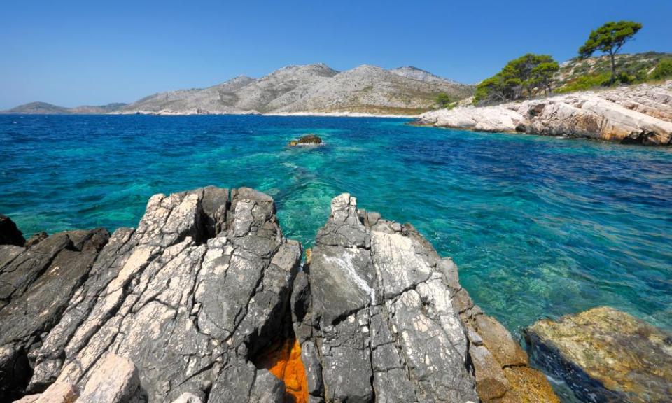 The rocky coast and clear sea of Lastovo.