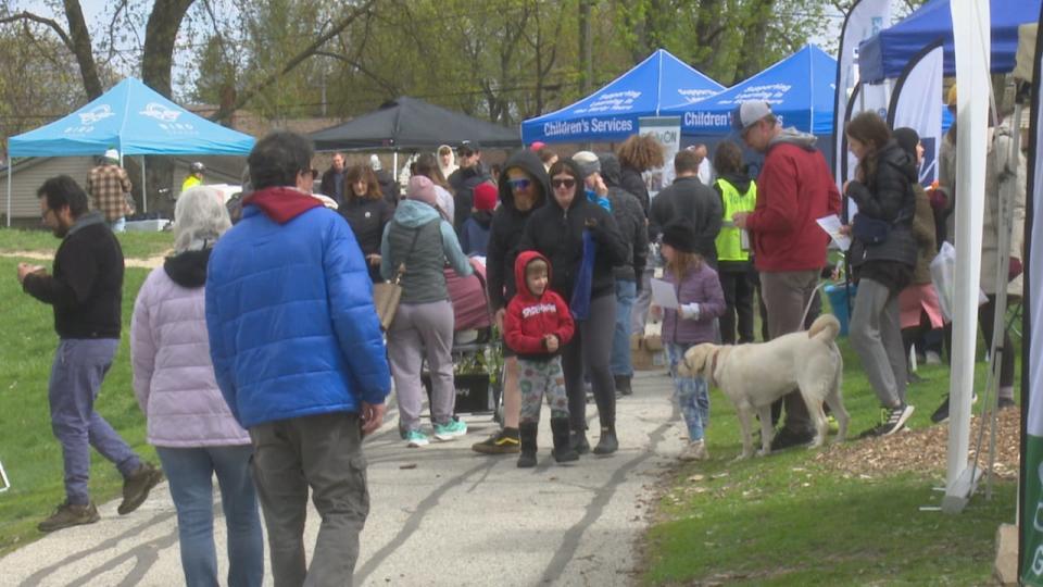 The crowd at Windsor's Earth Day celebration at Malden Park on April 21, 2024.