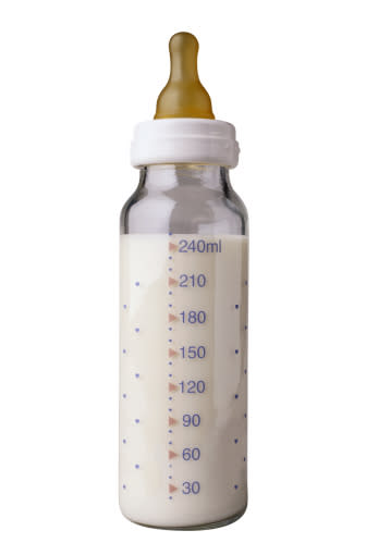 <div class="caption-credit"> Photo by: ThinkStock</div><b>Synthetic baby bottles</b>: In July, the FDA official banned <a href="http://yhoo.it/Yh6v2w" rel="nofollow noopener" target="_blank" data-ylk="slk:plastic baby bottles;elm:context_link;itc:0;sec:content-canvas" class="link ">plastic baby bottles</a> containing BPA, a synthetic chemical found in some plastics. Sippy cups believed to be BPA-riddled also got the boot. The FDA's ban came two years after they announced "some concern about the potential effects of BPA on the brain, behavior and prostate gland of fetuses, infants and children."