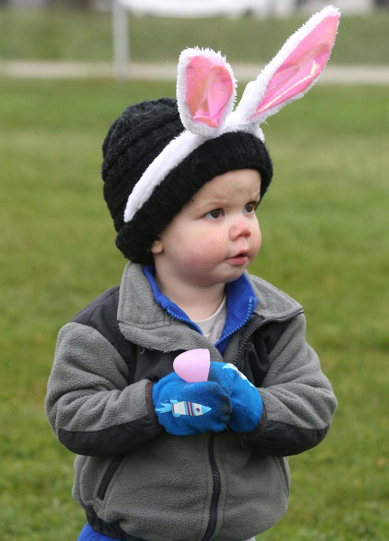 Eoin Green sported bunny ears in this file photo from 2022 during an Easter egg hunt in North Canton.