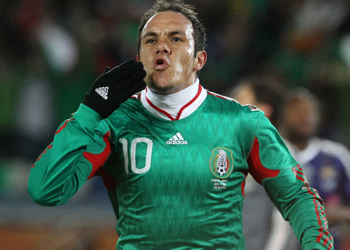 <b>M is for magical Mexicans</b>. Cuauhtemoc Blanco is tied with Ronaldinho for most goals in a single tournament. He scored nine times as Mexico lifted the trophy in 1999. - Goal.com