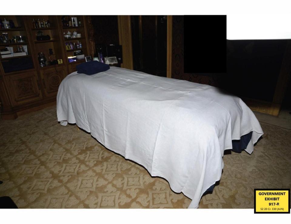 The massage room at Jeffrey Epstein’s New York house (US Dept of Justice) (PA Media)