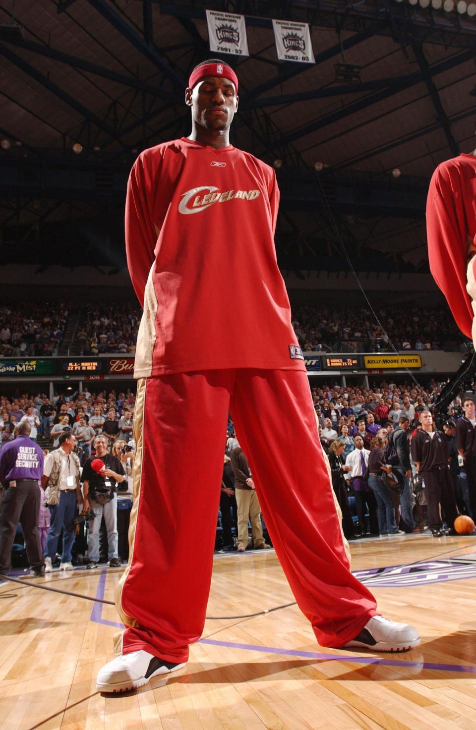 SACRAMENTO, CA - OCTOBER 29: LeBron James #23 of the Cleveland Cavaliers before his first game in the NBA against the Sacramento Kings at Arco Arena October 29, 2003 in Sacramento, California.