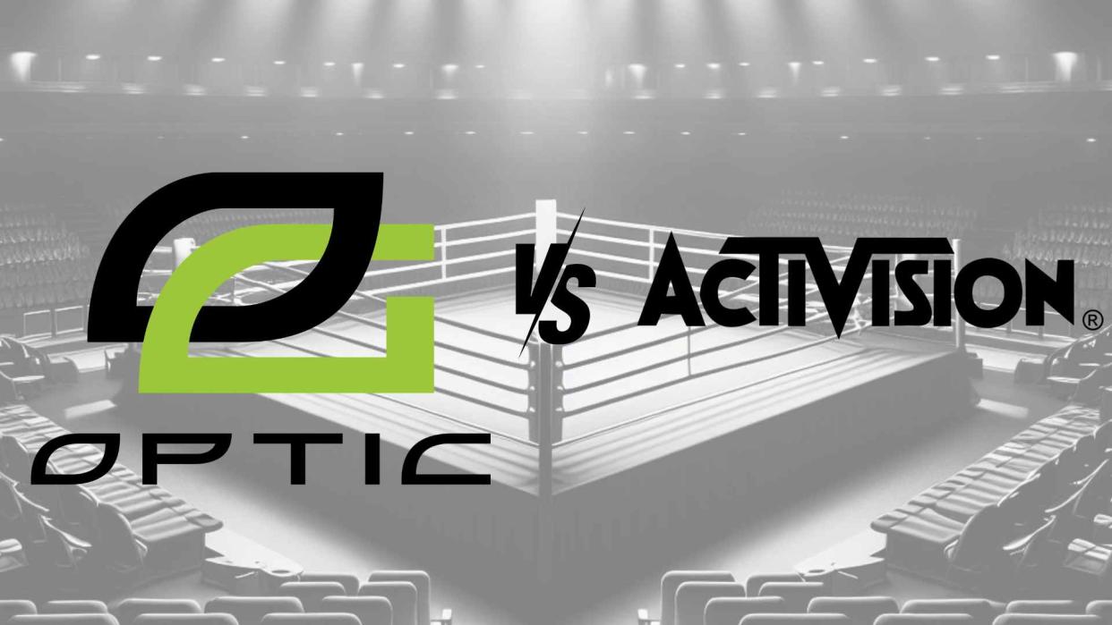  Image of a ring with the OpTic logo vs the Activision Logo. 
