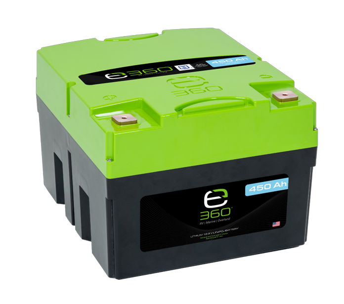 Expion360's new 12 Volt 450 Ah e360 SmartTalk™ lithium-ion battery