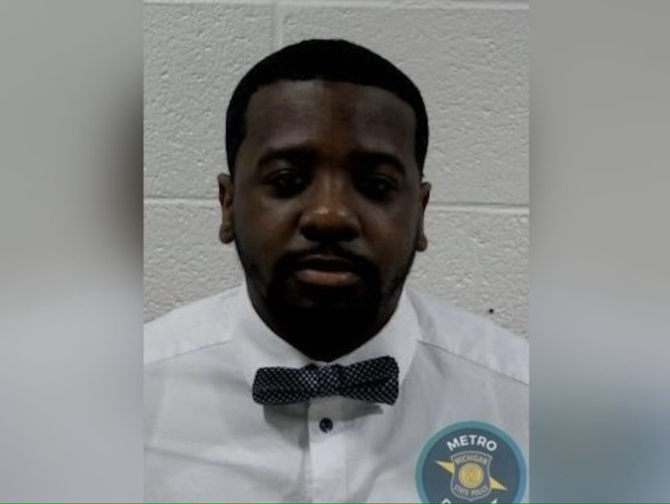 Juwan Marquise-Alexander Brown, 29, has been suspended from the force and could serve around 15 years in jail (Michigan State Police)