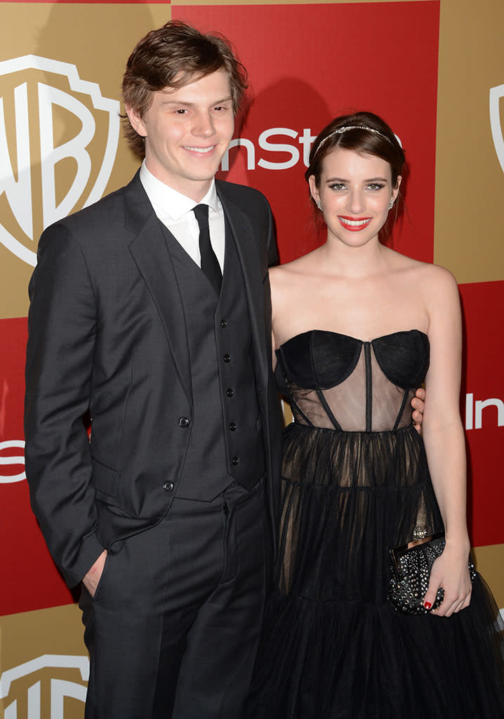 14th Annual Warner Bros. And InStyle Golden Globe Awards After Party - Arrivals: Evan Peters and Emma Roberts