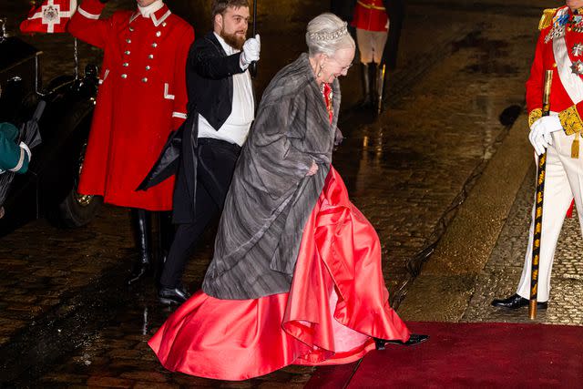 <p>Patrick van Katwijk/Getty </p> Queen Margrethe at Amalienborg Palace on Jan. 1.